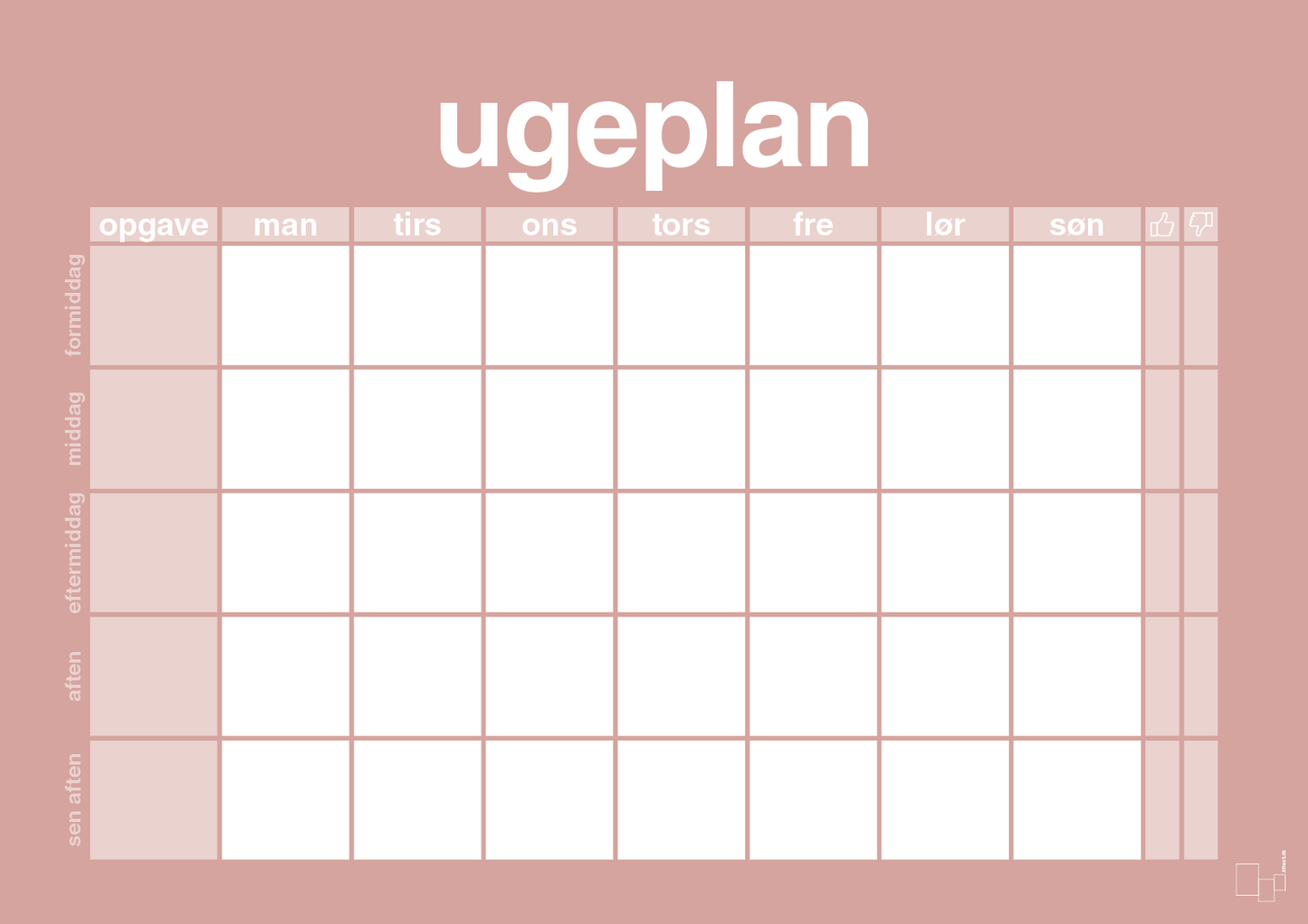 plakat: ugeplan horizontal opgaver - bubble shell-Planer-A1two3