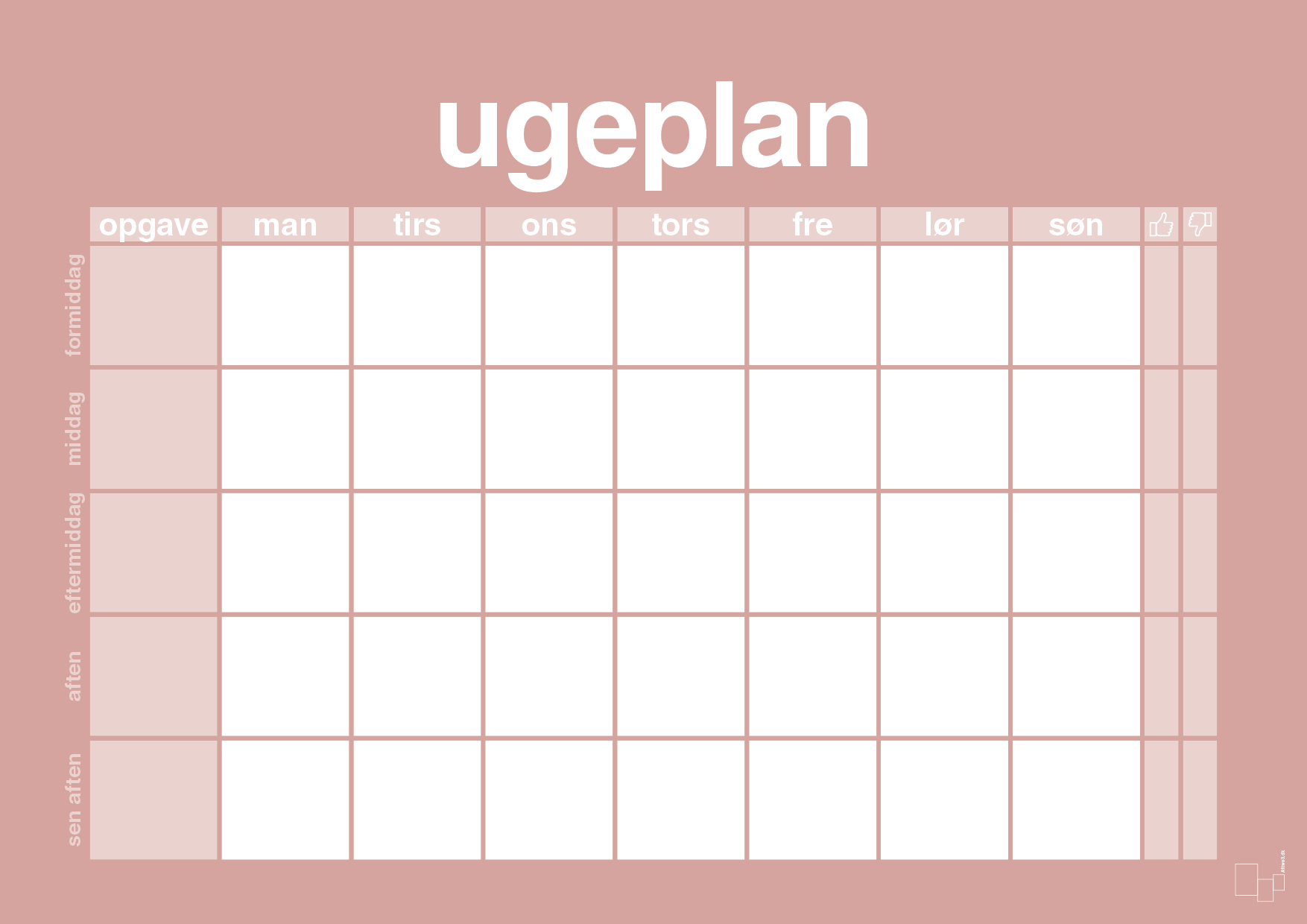 plakat: ugeplan horizontal opgaver - bubble shell-Planer-A1two3