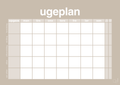 plakat: ugeplan horizontal opgaver - creamy mushroom-Planer-A1two3