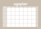 plakat: ugeplan horizontal opgaver - creamy mushroom-Planer-A1two3