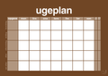 plakat: ugeplan horizontal opgaver - dark brown-Planer-A1two3