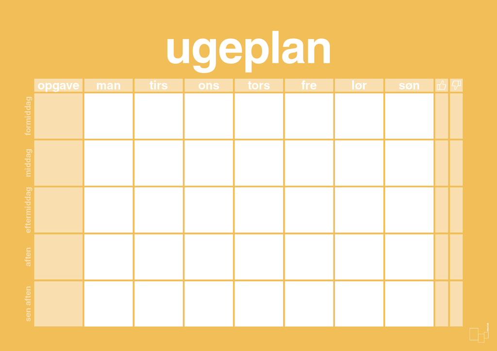 plakat: ugeplan horizontal opgaver - honeycomb-Planer-A1two3
