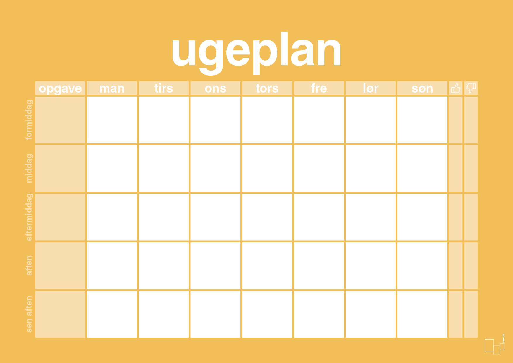 plakat: ugeplan horizontal opgaver - honeycomb-Planer-A1two3