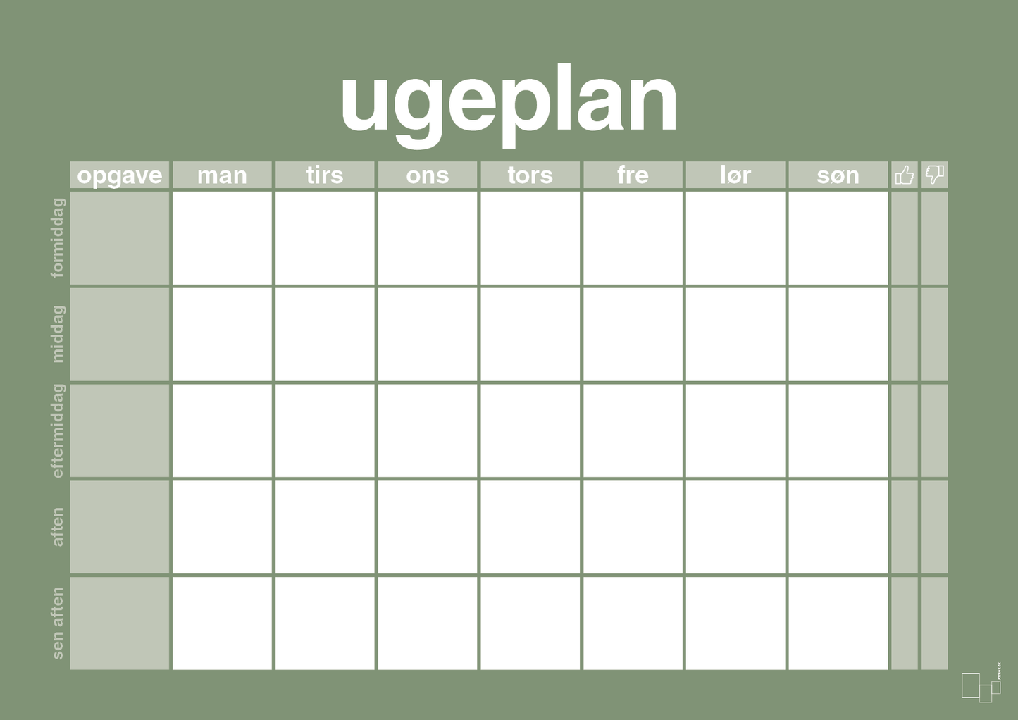 plakat: ugeplan horizontal opgaver - jade-Planer-A1two3