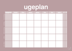 plakat: ugeplan horizontal opgaver - light rose-Planer-A1two3