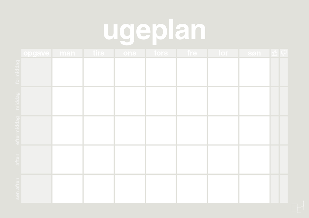 plakat: ugeplan horizontal opgaver - painters white-Planer-A1two3