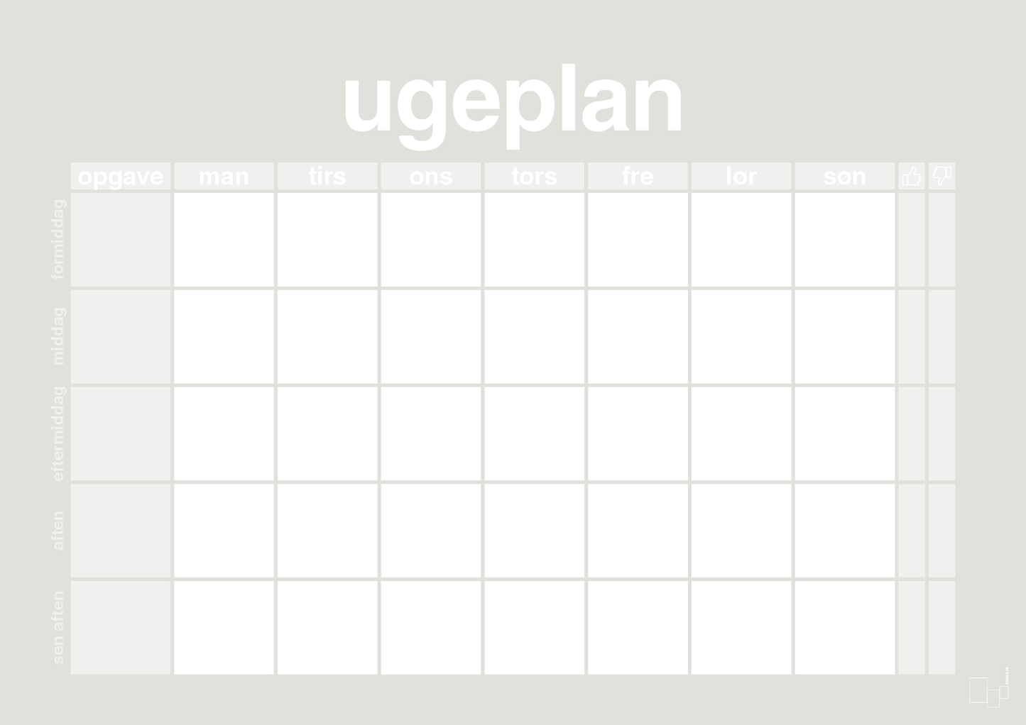 plakat: ugeplan horizontal opgaver - painters white-Planer-A1two3