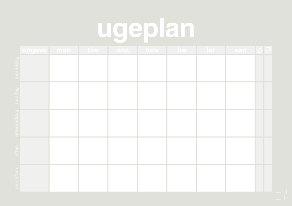 plakat: ugeplan horizontal opgaver - painters white-Planer-A1two3
