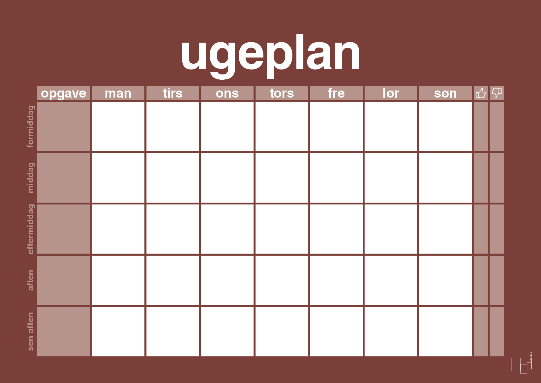 plakat: ugeplan horizontal opgaver - red pepper-Planer-A1two3