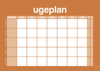 plakat: ugeplan horizontal opgaver - rumba orange-Planer-A1two3