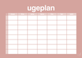 plakat: ugeplan horizontal timer enkel - bubble shell-Planer-A1two3