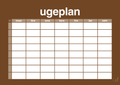plakat: ugeplan horizontal timer enkel - dark brown-Planer-A1two3