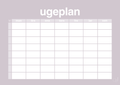 plakat: ugeplan horizontal timer enkel - dusty lilac-Planer-A1two3