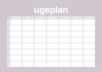 plakat: ugeplan horizontal timer enkel - dusty lilac-Planer-A1two3