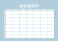 plakat: ugeplan horizontal timer enkel - heavenly blue-Planer-A1two3