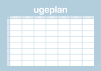 plakat: ugeplan horizontal timer enkel - heavenly blue-Planer-A1two3