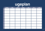 plakat: ugeplan horizontal timer enkel - lapis blue-Planer-A1two3