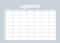plakat: ugeplan horizontal timer enkel - light drizzle-Planer-A1two3