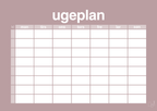plakat: ugeplan horizontal timer enkel - light rose-Planer-A1two3