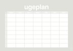 plakat: ugeplan horizontal timer enkel - painters white-Planer-A1two3