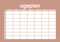 plakat: ugeplan horizontal timer enkel - powder-Planer-A1two3