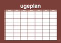 plakat: ugeplan horizontal timer enkel - red pepper-Planer-A1two3
