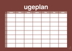 plakat: ugeplan horizontal timer enkel - red pepper-Planer-A1two3