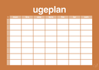 plakat: ugeplan horizontal timer enkel - rumba orange-Planer-A1two3