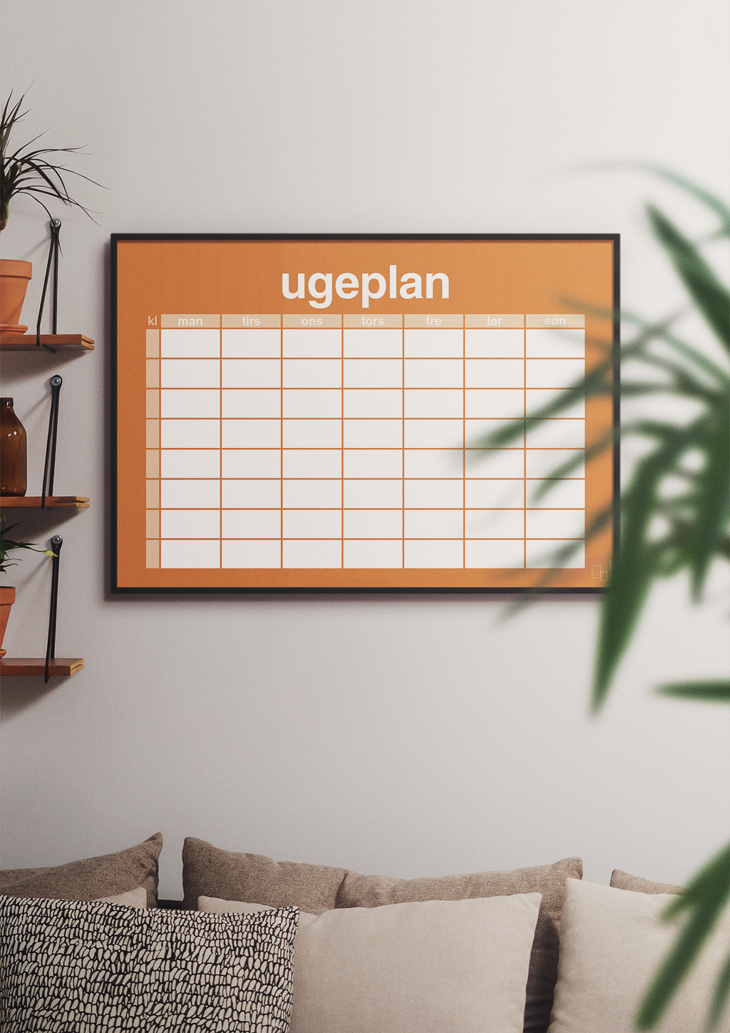 plakat: ugeplan horizontal timer enkel - lapis blue-Planer-A1two3
