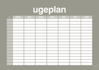 plakat: ugeplan horizontal timer detaljeret - battleship gray-Planer-A1two3