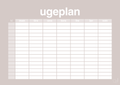plakat: ugeplan horizontal timer detaljeret - broken beige-Planer-A1two3