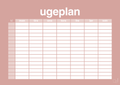 plakat: ugeplan horizontal timer detaljeret - bubble shell-Planer-A1two3