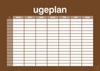 plakat: ugeplan horizontal timer detaljeret - dark brown-Planer-A1two3