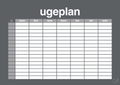 plakat: ugeplan horizontal timer detaljeret - graphic charcoal-Planer-A1two3