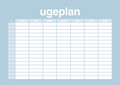 plakat: ugeplan horizontal timer detaljeret - heavenly blue-Planer-A1two3