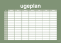 plakat: ugeplan horizontal timer detaljeret - jade-Planer-A1two3