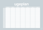 plakat: ugeplan horizontal timer detaljeret - light drizzle-Planer-A1two3