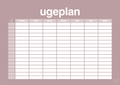plakat: ugeplan horizontal timer detaljeret - light rose-Planer-A1two3