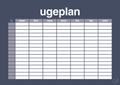 Ugeplan horizontal timer detaljeret - petrol-Planer-A1two3
