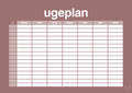 plakat: ugeplan horizontal timer detaljeret - plum-Planer-A1two3