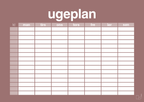 plakat: ugeplan horizontal timer detaljeret - plum-Planer-A1two3