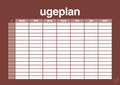 plakat: ugeplan horizontal timer detaljeret - red pepper-Planer-A1two3