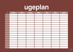 plakat: ugeplan horizontal timer detaljeret - red pepper-Planer-A1two3
