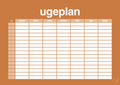 plakat: ugeplan horizontal timer detaljeret - rumba orange-Planer-A1two3