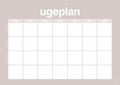 plakat: ugeplan horizontal generisk - broken beige-Planer-A1two3