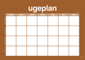 plakat: ugeplan horizontal generisk - cognac-Planer-A1two3