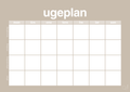 plakat: ugeplan horizontal generisk - creamy mushroom-Planer-A1two3