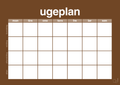 plakat: ugeplan horizontal generisk - dark brown-Planer-A1two3