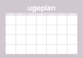 plakat: ugeplan horizontal generisk - dusty lilac-Planer-A1two3