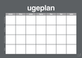 plakat: ugeplan horizontal generisk - graphic charcoal-Planer-A1two3